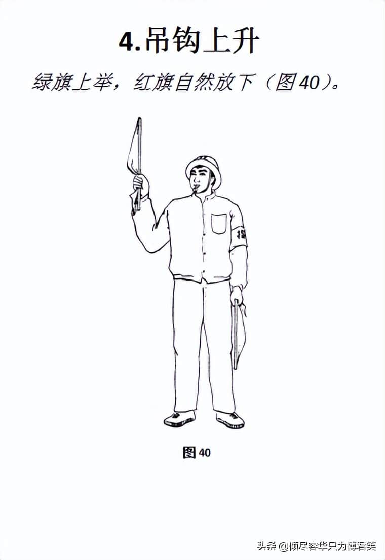 起重机指挥的旗语手势（一）