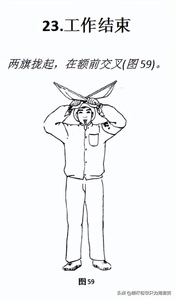 起重机指挥的旗语手势（一）