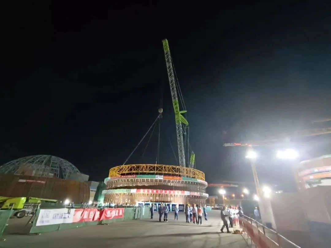 中核机械圆满完成昌江核电华龙一号3号核岛厂房钢衬里模块五吊装