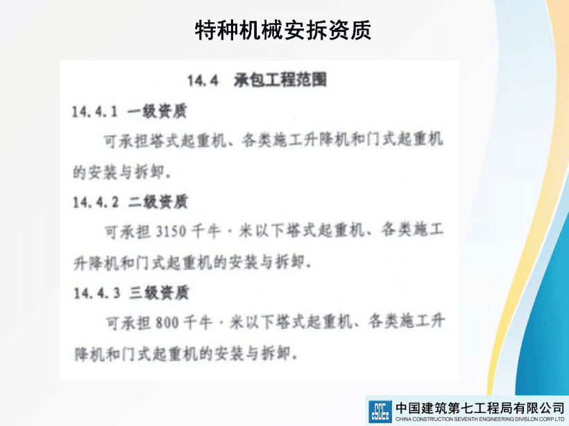 著名央企建筑起重机械安全技术标准及相关检查方法