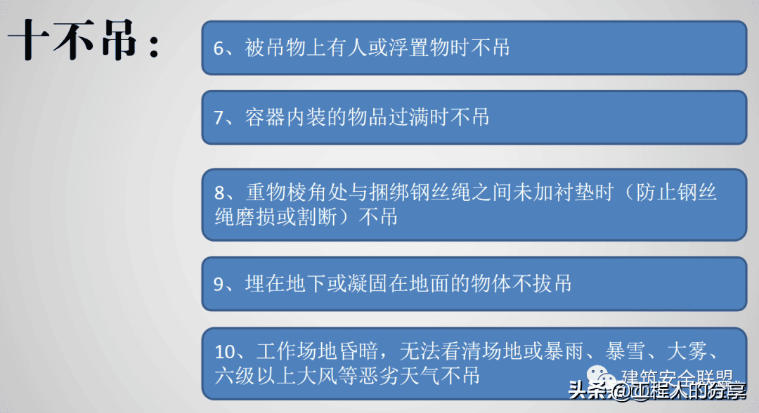 那么多款十不吊选一款给你的工地塔司信号工作业人员进行教育吧