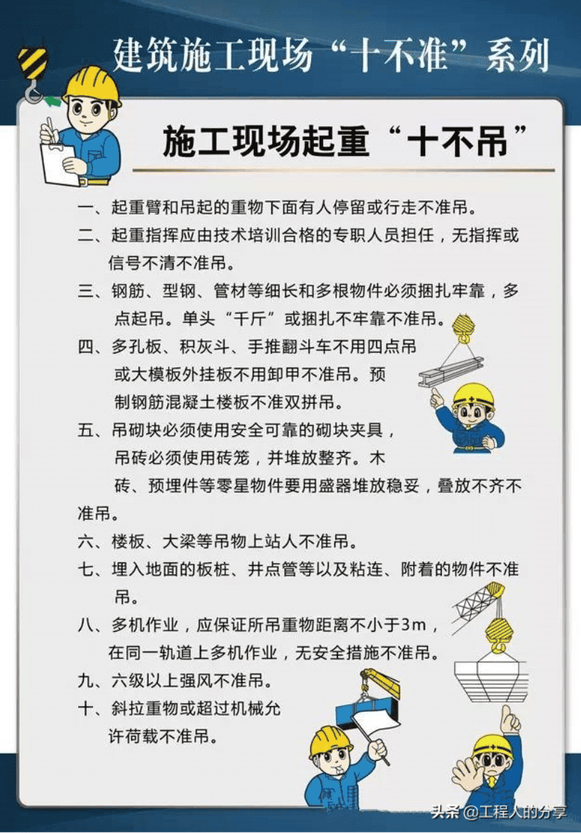 那么多款十不吊选一款给你的工地塔司信号工作业人员进行教育吧