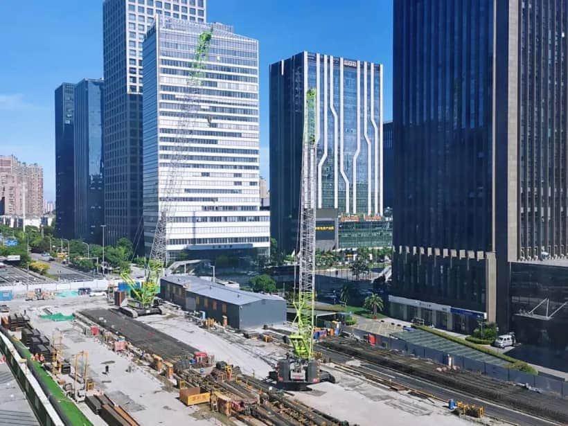 中联重科履带起重机“双剑合璧”助力宁波轨道交通8号线建设