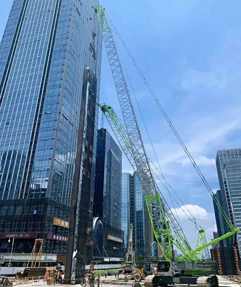 中联重科履带起重机“双剑合璧”助力宁波轨道交通8号线建设