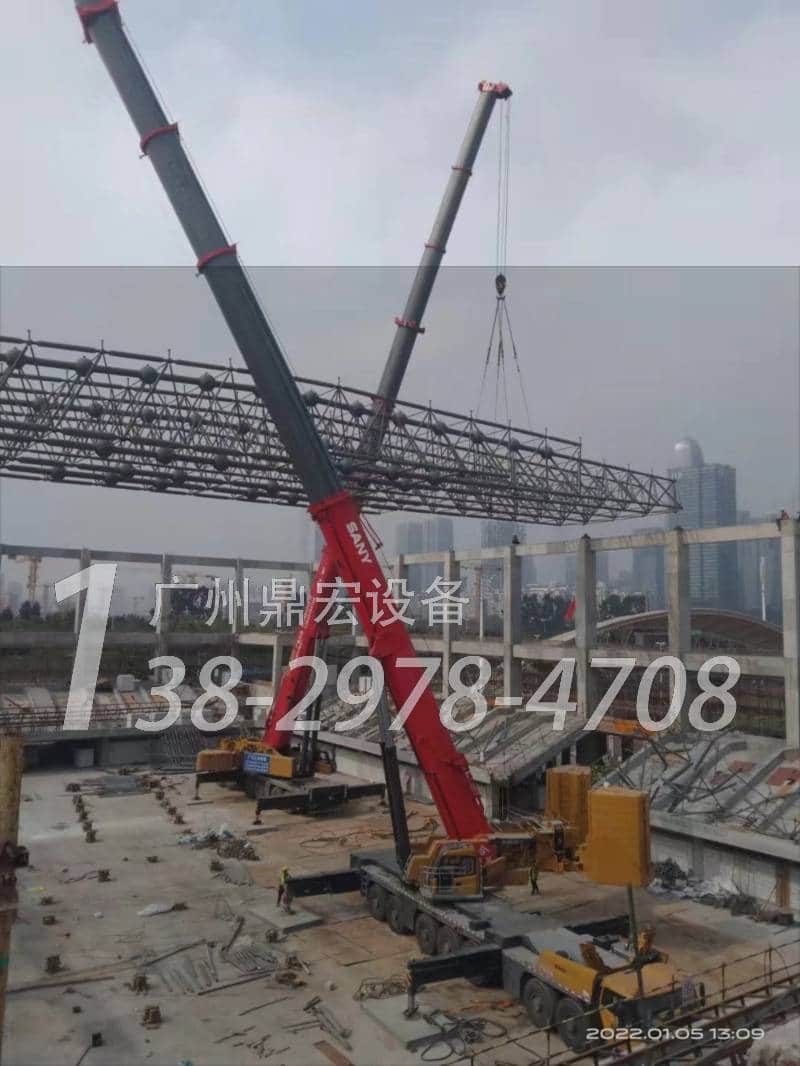 广州专业吊车出租公司，根据地面坑洼推荐25t汽车吊吊装