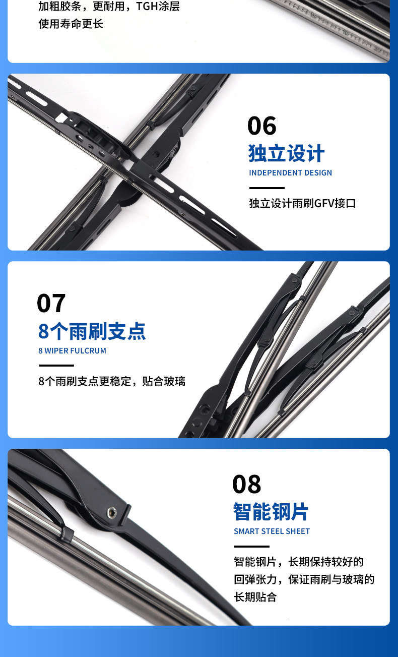 适用徐工25k5c吊车雨刮器L5铁骨K5a起重车配件L6有骨胶条KC雨刷片